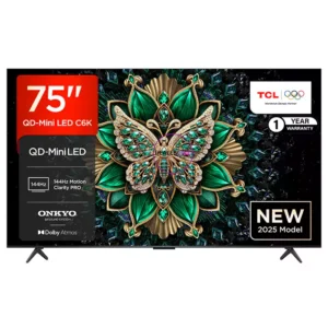 TCL 75-Inch 75C6K 144Hz Premium QLED 4k Google Tv