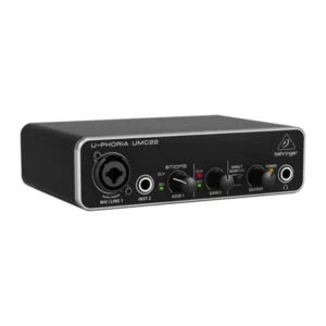 Behringer UMC22 Audiophile 2x2, 48 kHz USB Audio Interface with Midas Mic Preamplifier | For Recording Microphones and Instruments
