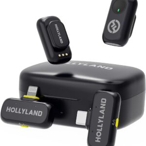 Hollyland Lark A1 Wireless Mini Microphone for iPhone & Android, 48kHz/24-bit, 3-Level Intelligent Noise Cancel, Microphone
