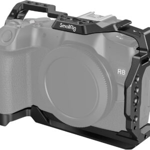 SmallRig Cage for Canon R8, Camera Cage for EOS R8 with1/4-20 Threaded Holes, 3/8"-16 Locating Holes for ARRI, Included Cold Shoe, QD Port and NATO Rail - 4212