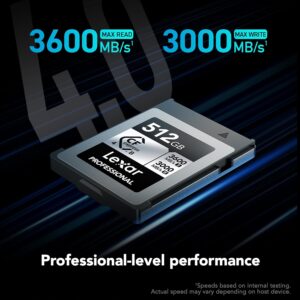 Lexar 512GB CFexpress Type B Silver 4.0 Card, 3600/3000 MB/s, 8K Video